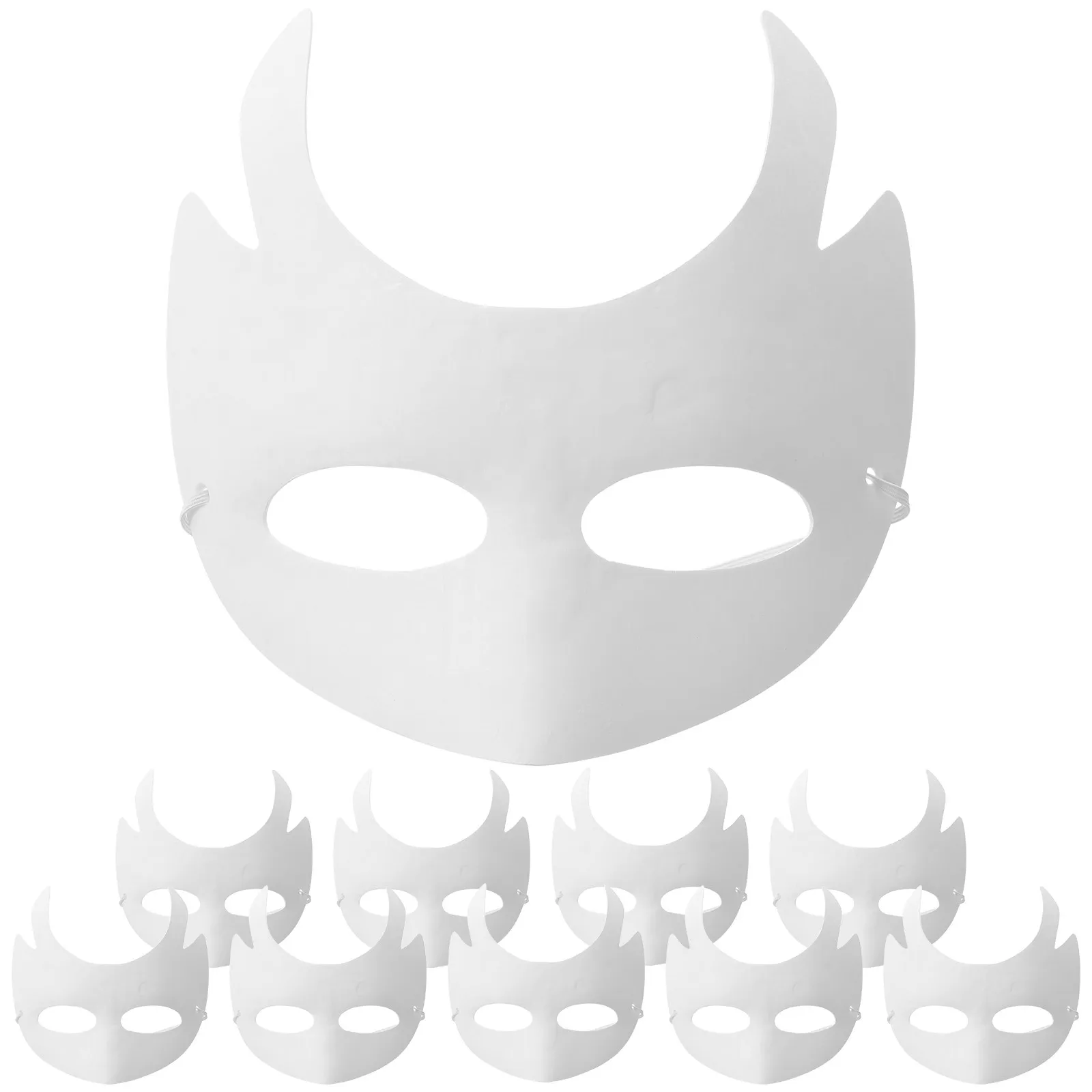 10Pcs 화이트 페이퍼 마스크 블랭크 마스크팩 DIY 페인트 가능한 마스크 코스프레 파티 어린이 성인 수제 파티 장식 용품