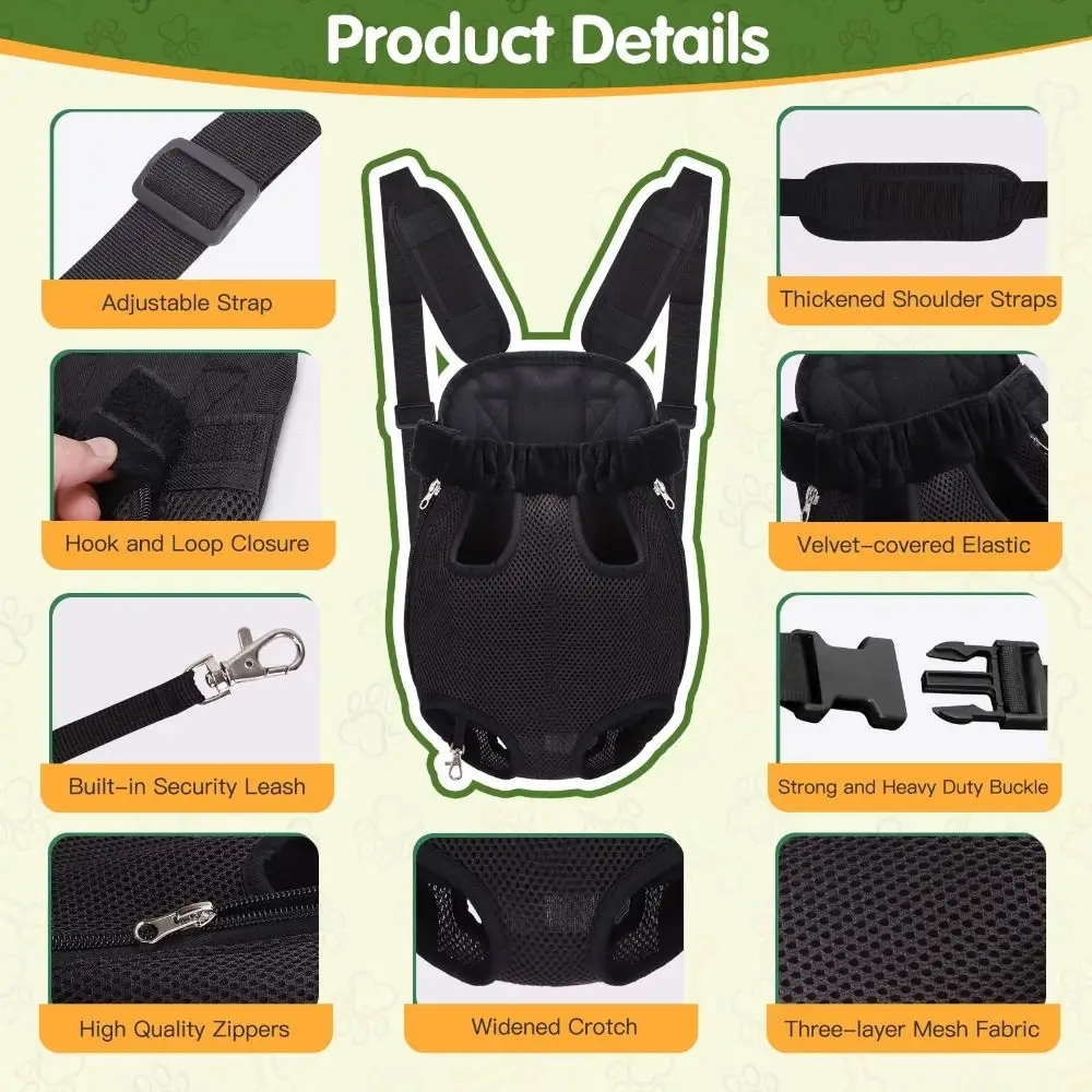 Adjustable Front Dog Carrier Backpack – Small Pets