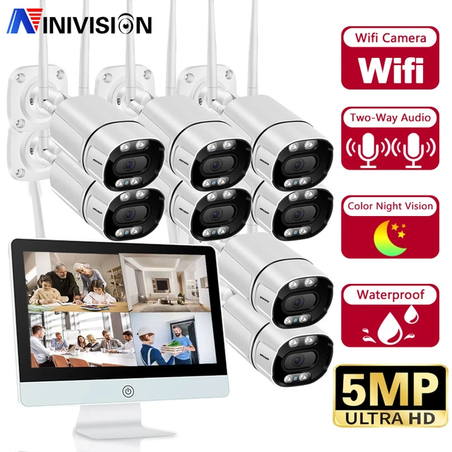 Camara Seguridad Wifi Inalambrica Monitor Nvr Vision Nocturna