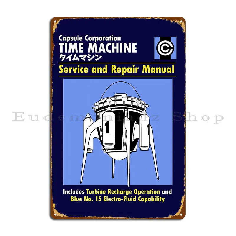 Time Machine Manuale Metal Sign Garage Arrugginito Cave Pub Designs Tin Sign Poster