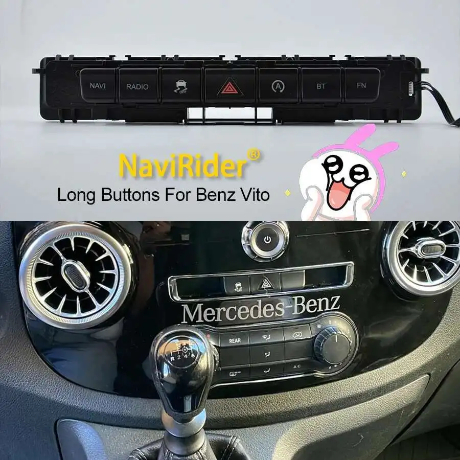 Central Panel Hazard Light Buttons Bar Compatible With Android Screens for Merce