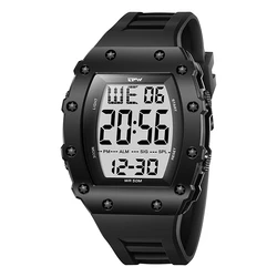Digital Watch with Large Display, Easy - to - Read Dial, Water Resistant, Day - Date and Alarm Features (Black)
