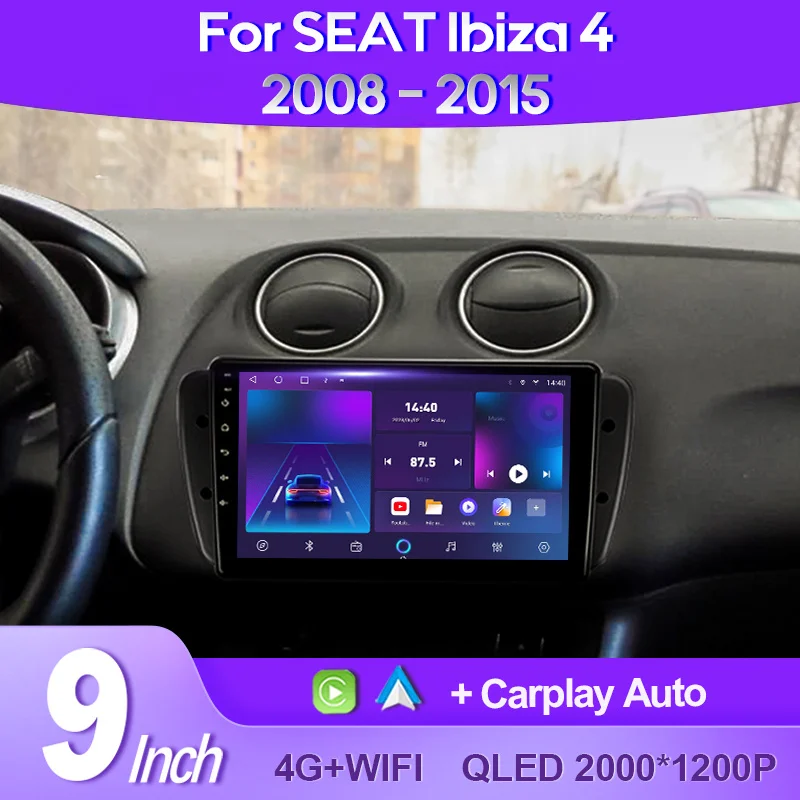 QSZN For SEAT 6J IV 4 2008 2015 2K QLED Android 13 Car Radio