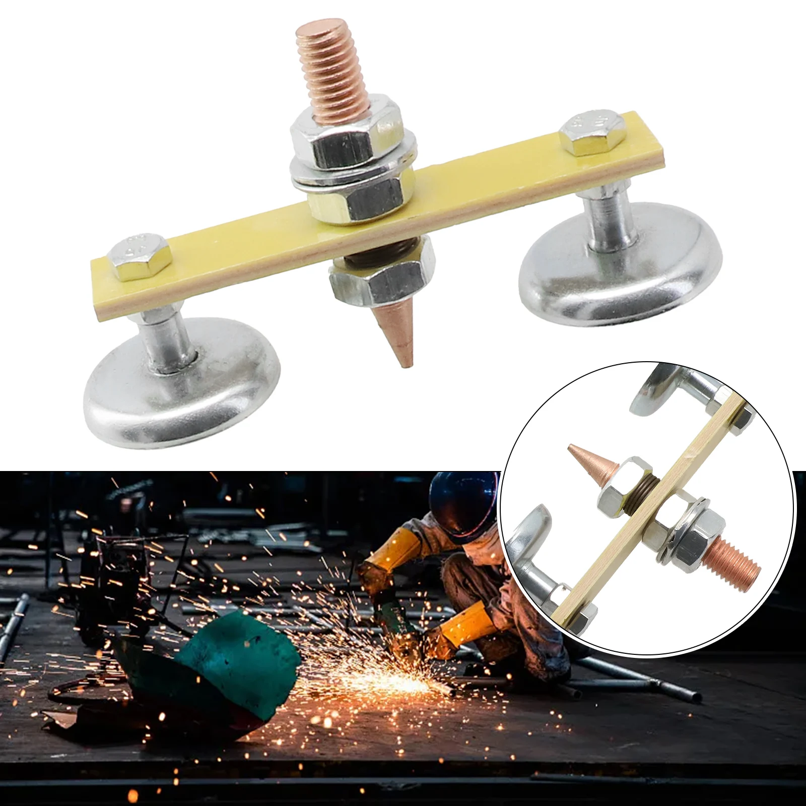 Description Picture 5 of itemWelding Lap Iron Fix Grounding Clip Magnetic Welding Bracket Double Welding Ground Clamp Welding Support Clamp Holder