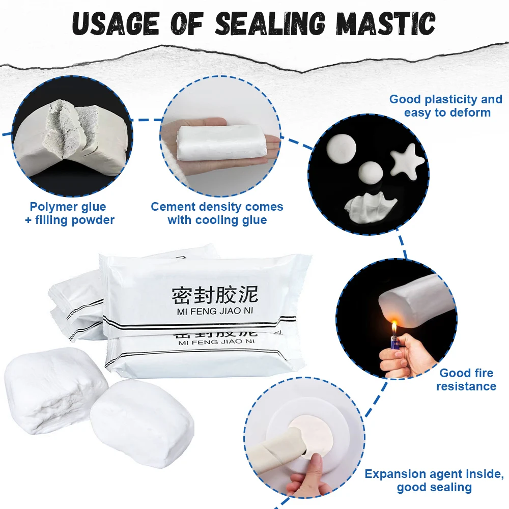 2/5pcs Wall Hole Sealant Waterproof Sealing Solid Glue for Sewer Pipe Wall Hole Repair Household Tool wall hole sealant