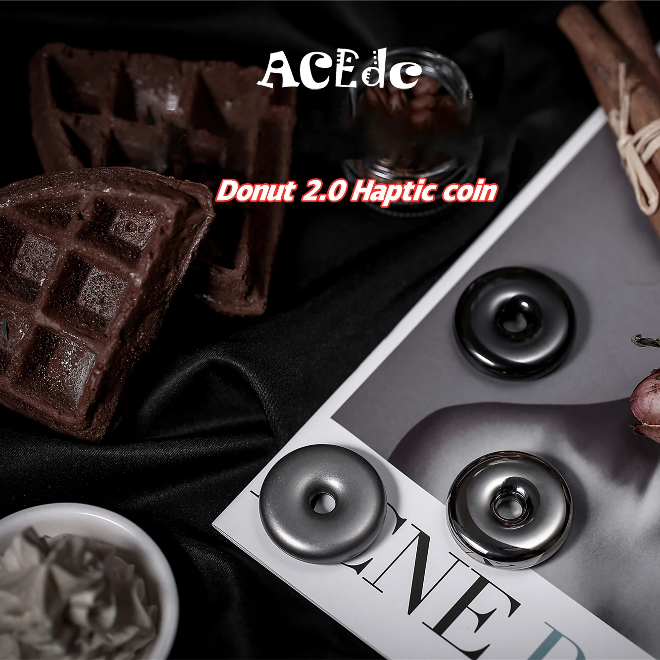 

ACEdc Donut 2.0 Donut Pop Coin Safe Buckle Black Technology Decompression Artifact Toy Fidget Spinner EDC Milk Cap