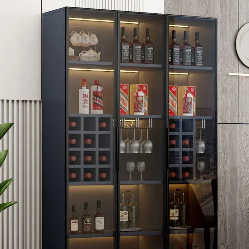 Living Room Display Wine Cabinets Simplicity Glass Wall Luxury Wine Cabinets Storage Modern Meuble Vin Bar Furniture QF50JG