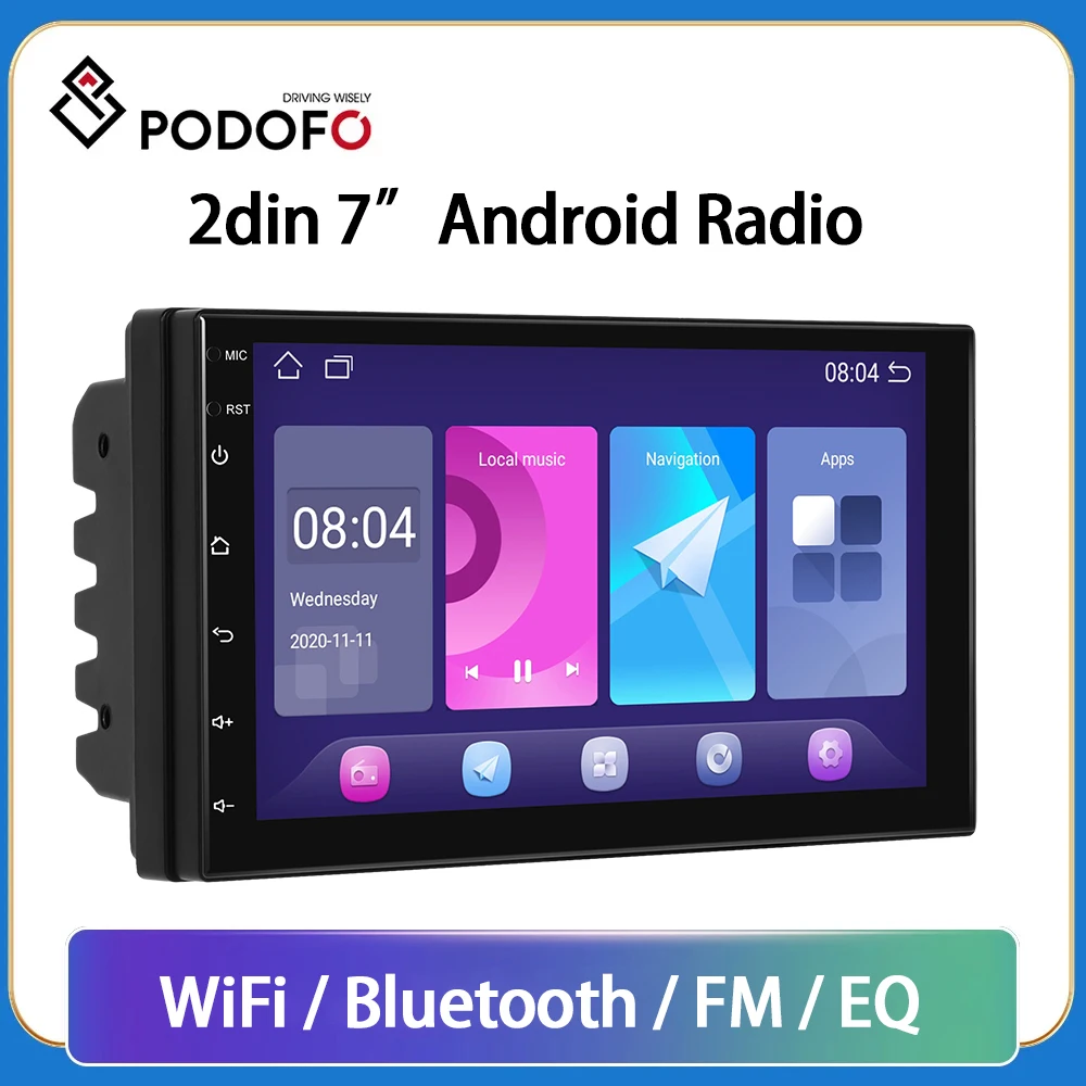 

Автомагнитола Podofo, 2din, Android, 7 дюймов, универсальный мультимедийный плеер, Wi-Fi, GPS-навигация, стерео, головное устройство для VW SEAT Nissan SKODA