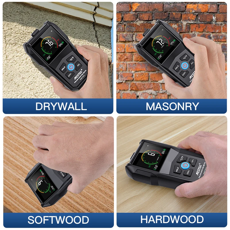 Mestek Digital Wood Moisture Meter 0~99.9% LCD Display Water Detector Tester Wood Moisture Meter