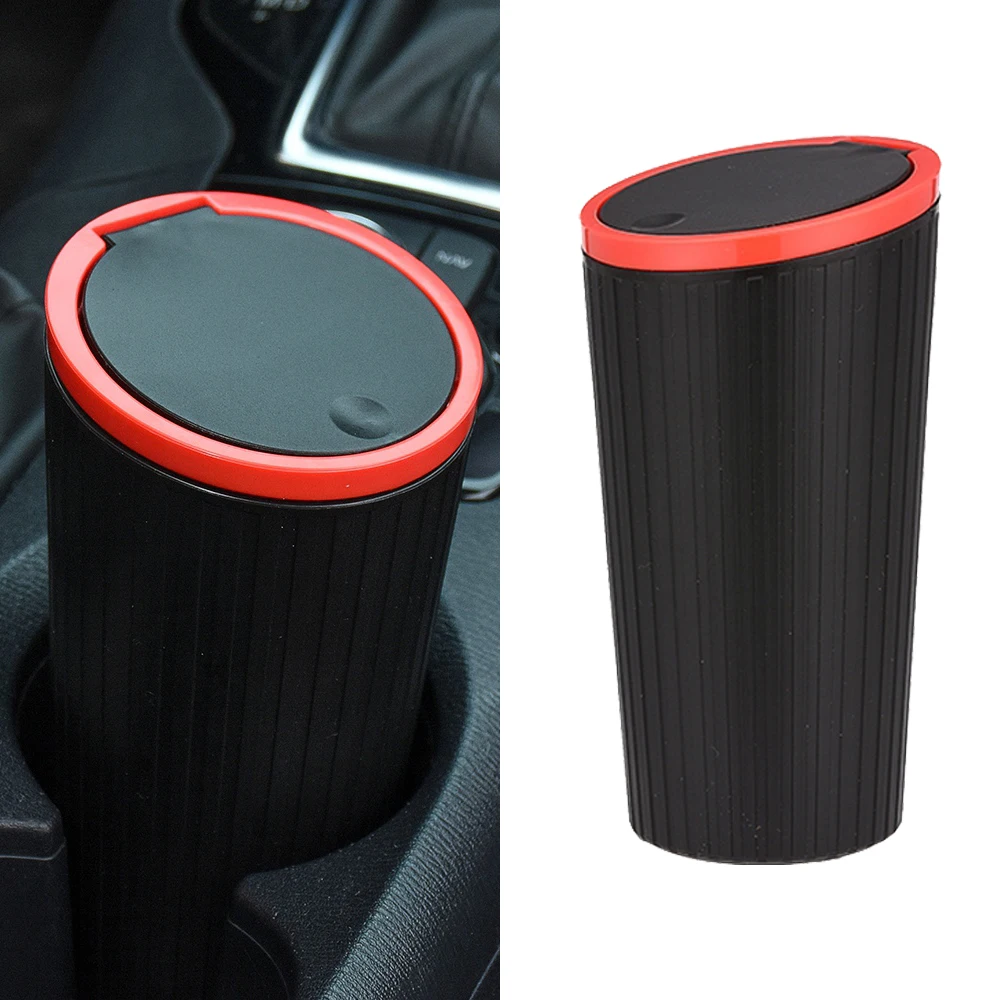 1pcs Car Trash Can Rubbish Bin with Lid, Car Door Garbage Can Small Trash Dust Bin Plastic
