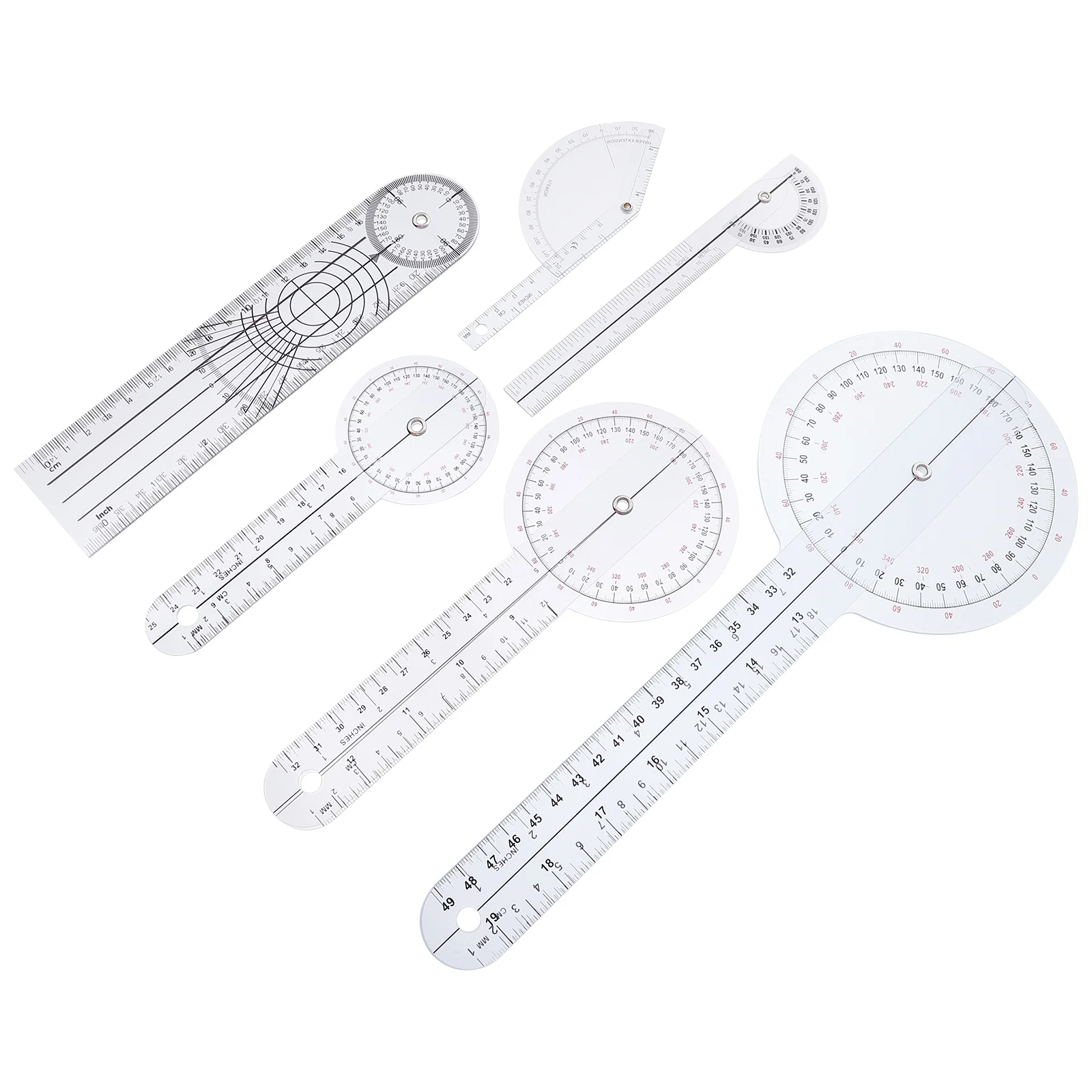 6 Pcs Finger Joint Goniometer Kit Medical Ruler Protractor Angle Spinals Plastic 6
