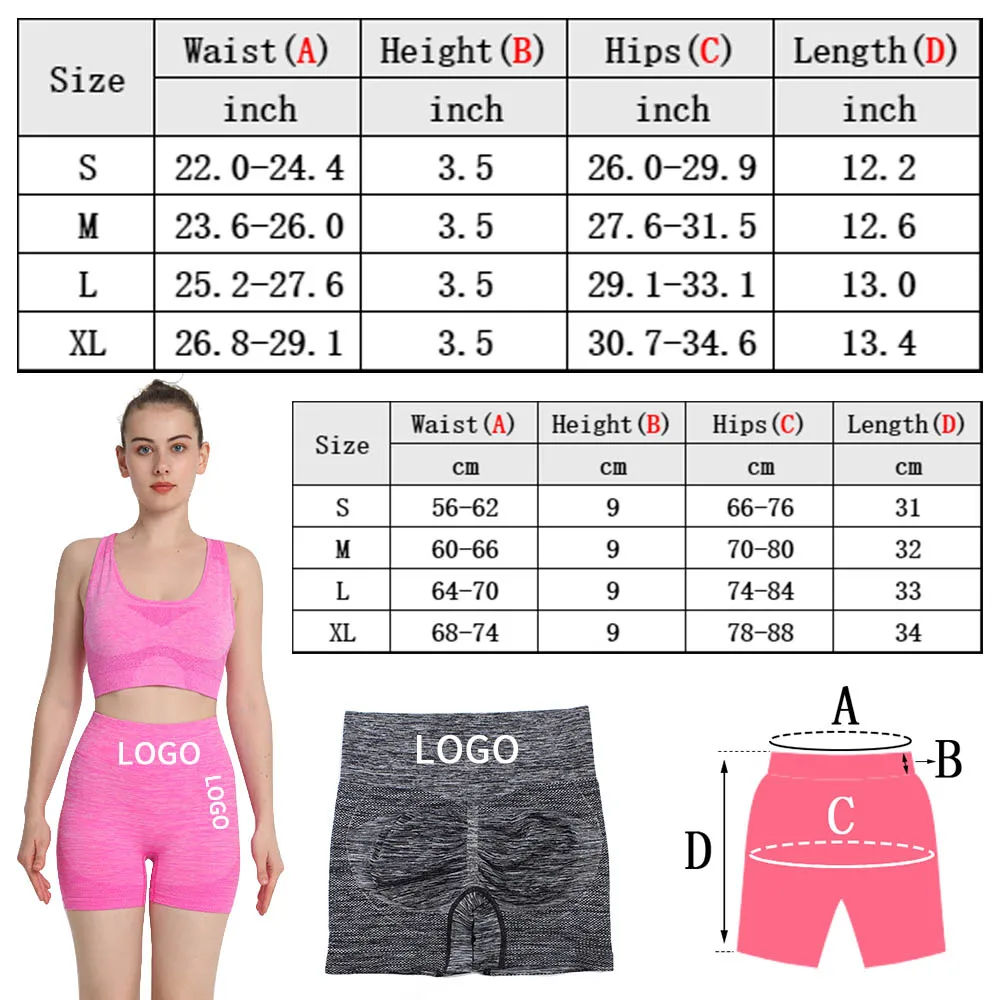 Workout Shorts Women Summer Push Up Sport Yoga Seamless Running Biker Fitness High Waist Tummy Control