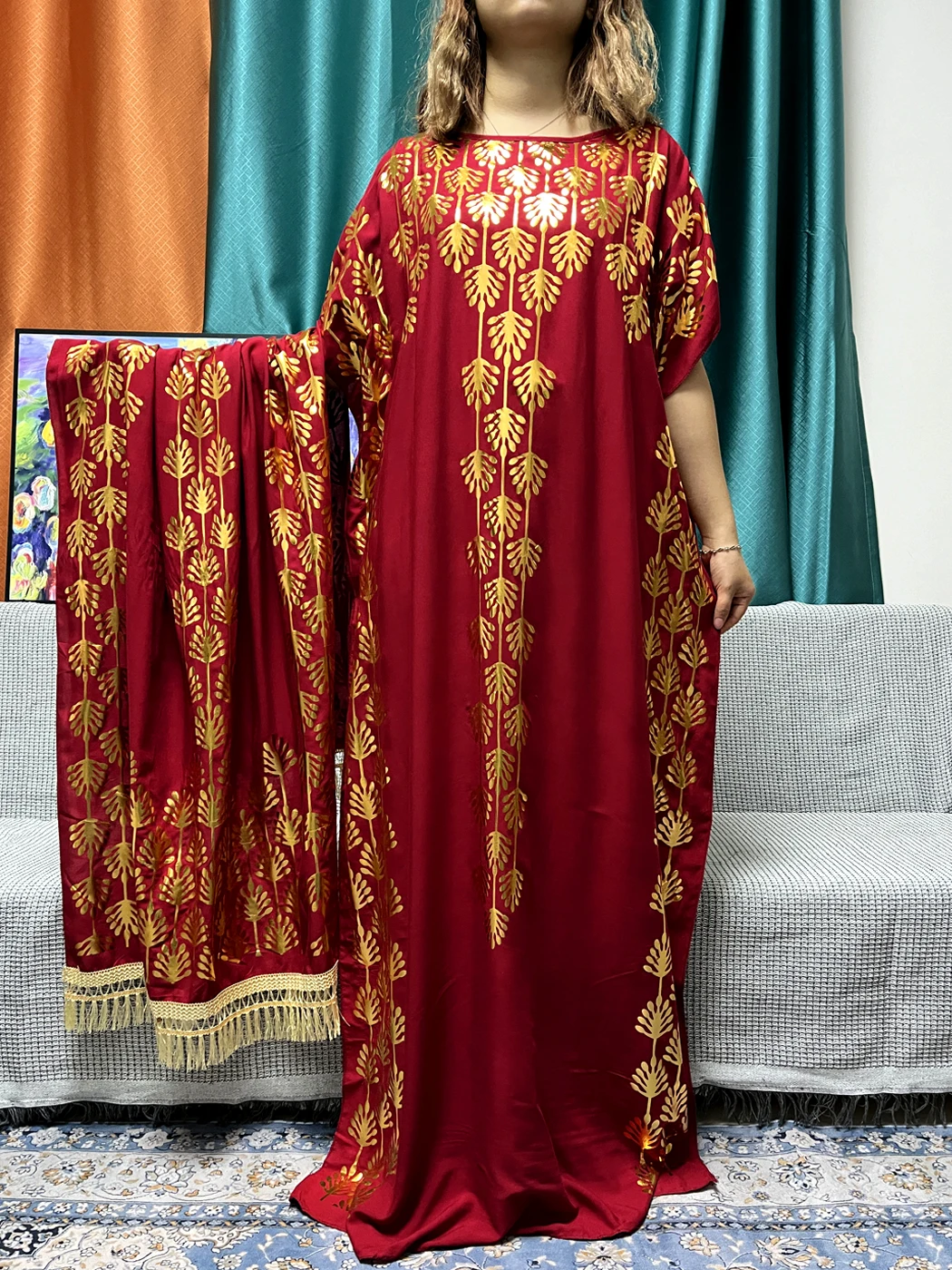 Muslim Abayas For Women Appliques Pure Color Loose Femme Robe Prayer Garment African Nigeria Dresses With 160x80cm Shawl Scarf