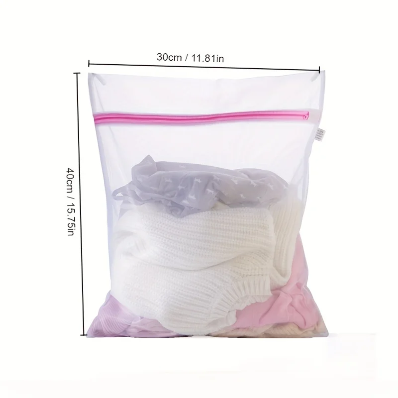 2pcs Washing Bags For Assortment Clothes, Mesh Laundry Washing Bags, Premium Zipper Travel Storage Organizer 3
