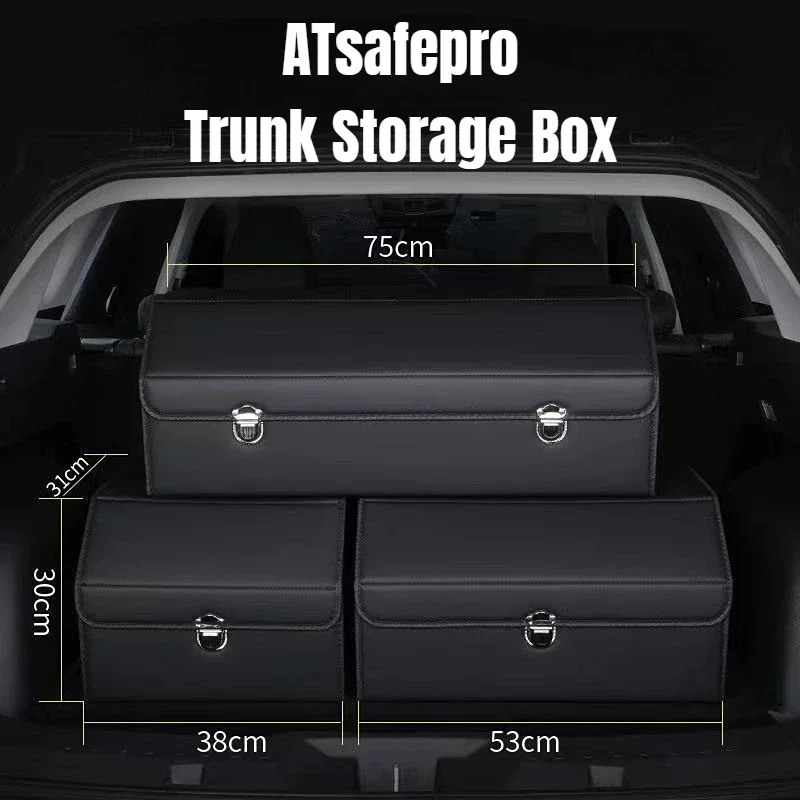 Leather Car Storage Box with Multiple Compartments