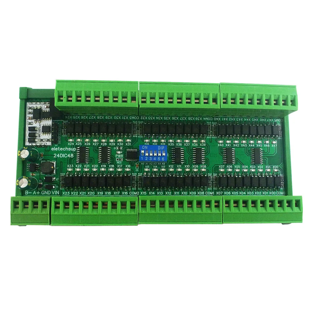 

16CH/32CH/48CH DI NPN/PNP 9V 12V 24V Optical Isolation Input RS485 Digital Switch PLC IO Expansion Modbus RTU Module