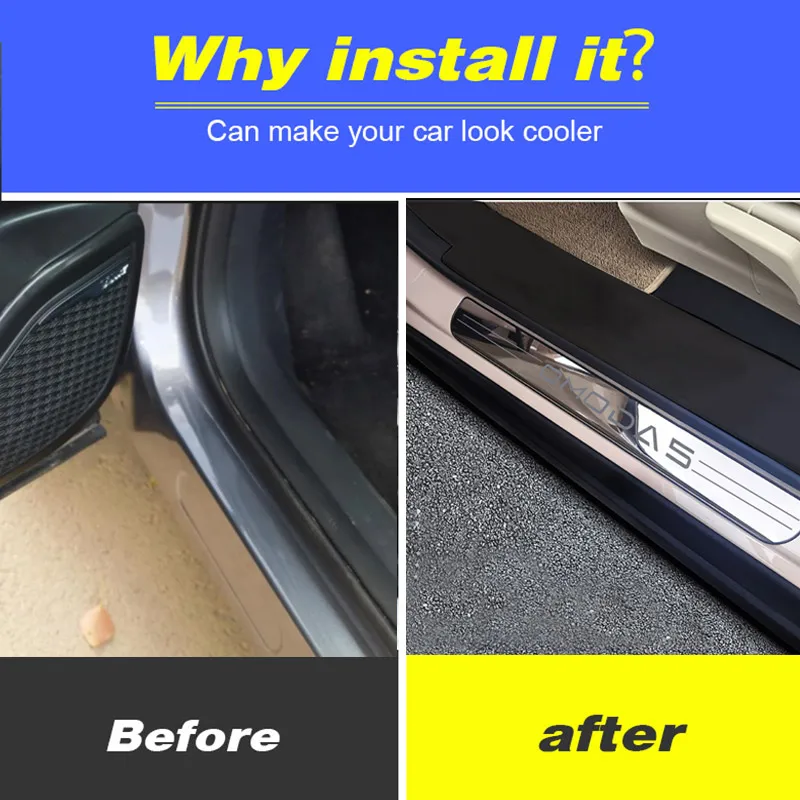 Vtear Car Door Sill Cover Exterior Frame Decoration Anti Kick Sticker Trim Accessories Anti Dirty Parts For Chery Omoda C5 door sill sticker