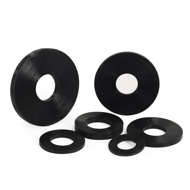 Silicone O Ring Washer 10~100 Pcs Black Silicone Washer M2 M2.5 M2.7 M3 M4 M5 M6 M8 M10 M12 M16 M20 O-ring Silicone Rubber Flat Washer Seal Ring Gasket