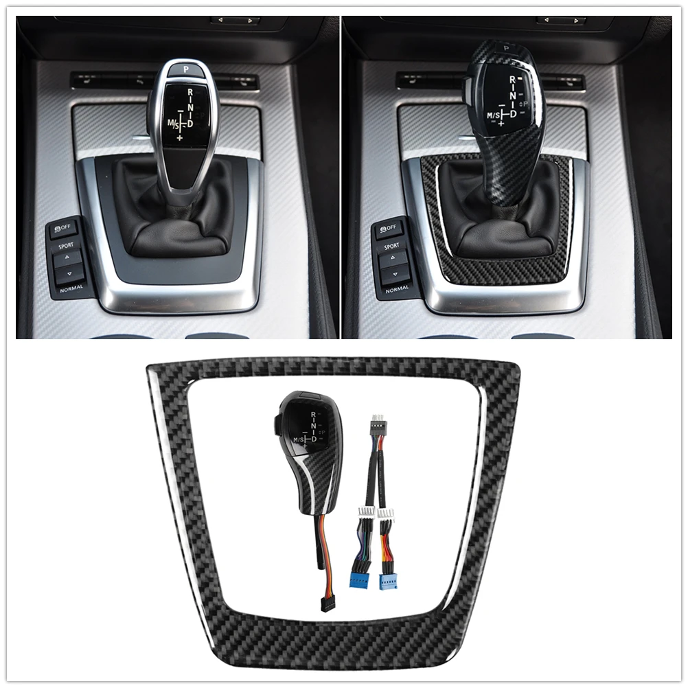 

LHD Automatic LED Gear Shift Head Knob Console Panel Frame Trim Cover For BMW E81 E82 E84 E87 E88 Z4 E89