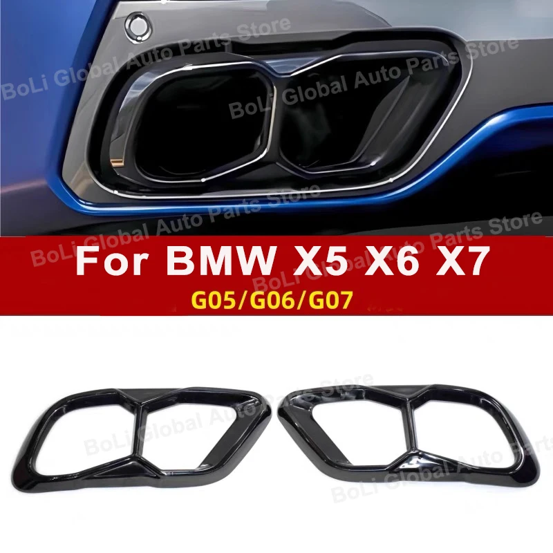 สําหรับ BMW X5 X6 X7 ท่อหน้ากาก G05 G06 G07 ท่อไอเสียสแตนเลสท่อท่อ M60i Muffler Tip หัวฉีด 1