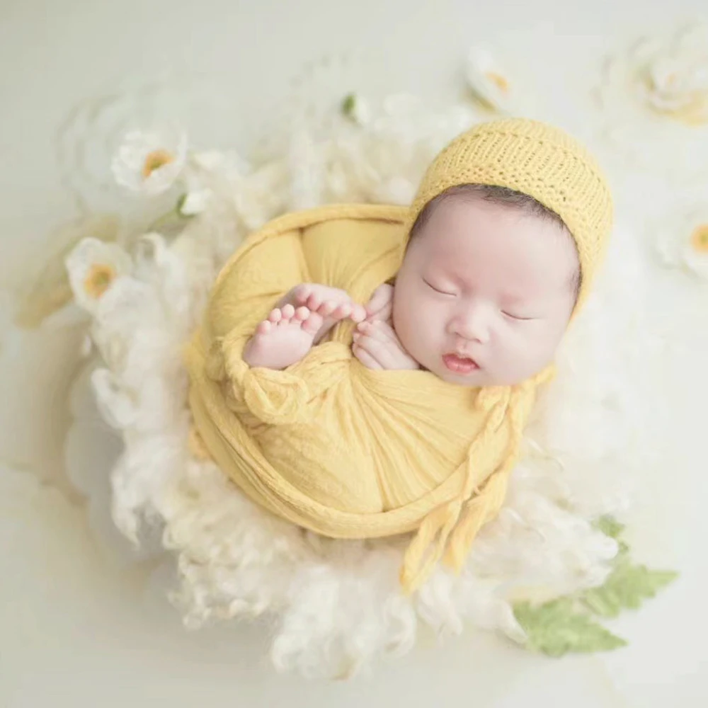 Newborn Cheeseloth Wrap Cotton Gauze Baby Swaddle Blanket Newborn Stretch Knit Wrap Photography Props,#P2507 5
