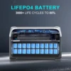 Portable Power Station 1800W 1024WH Camping LiFeP04 Battery Solar Generator 110v / 220V AC Socket UPS Function for Home Outdoor 2