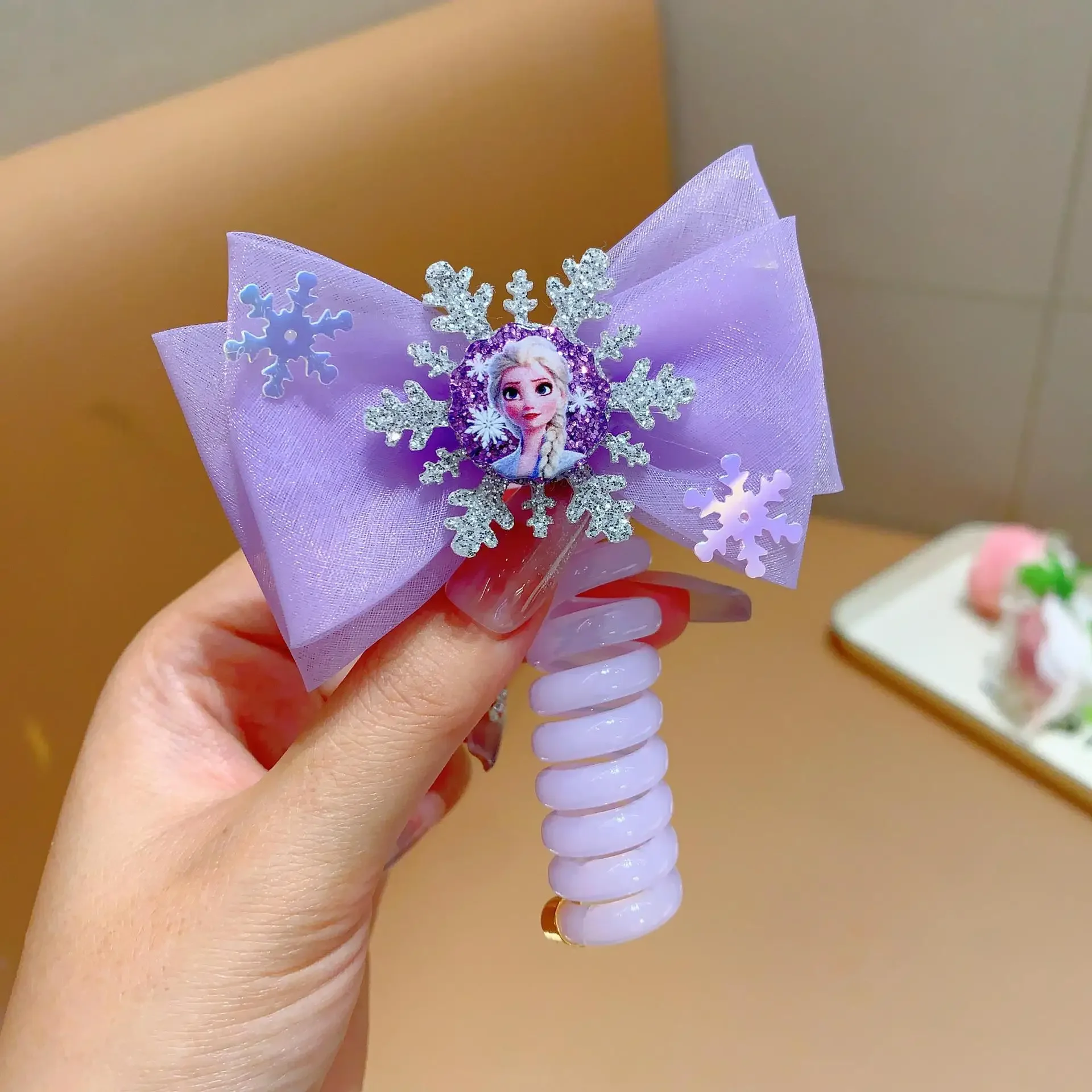 Disney Elsa Phone Line Hair Tie Ponytail Artifact, Simple Headband, Rubber Band Hair Accessory