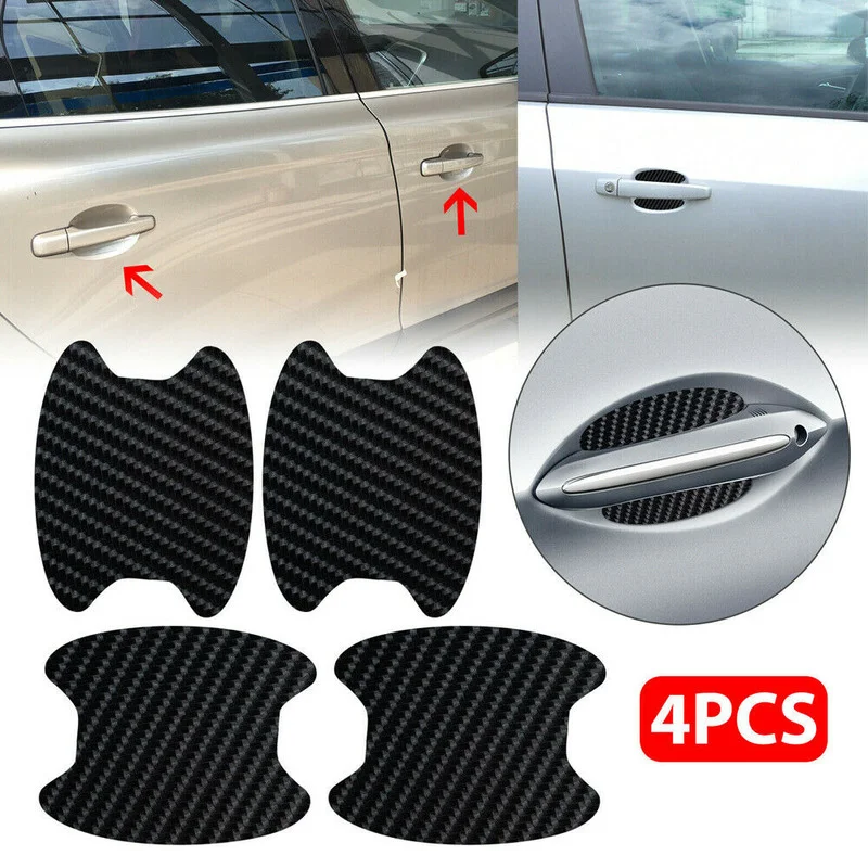 WSSROGY 18 Calcomanías Protectoras De Fibra De Carbono Para Manija De Puerta De Automovil Evitar Aranazos Universales Para La Mayoria De Las