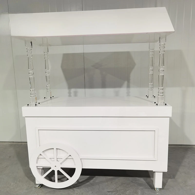 

Modern luxury white wedding party candy cart for event decoration