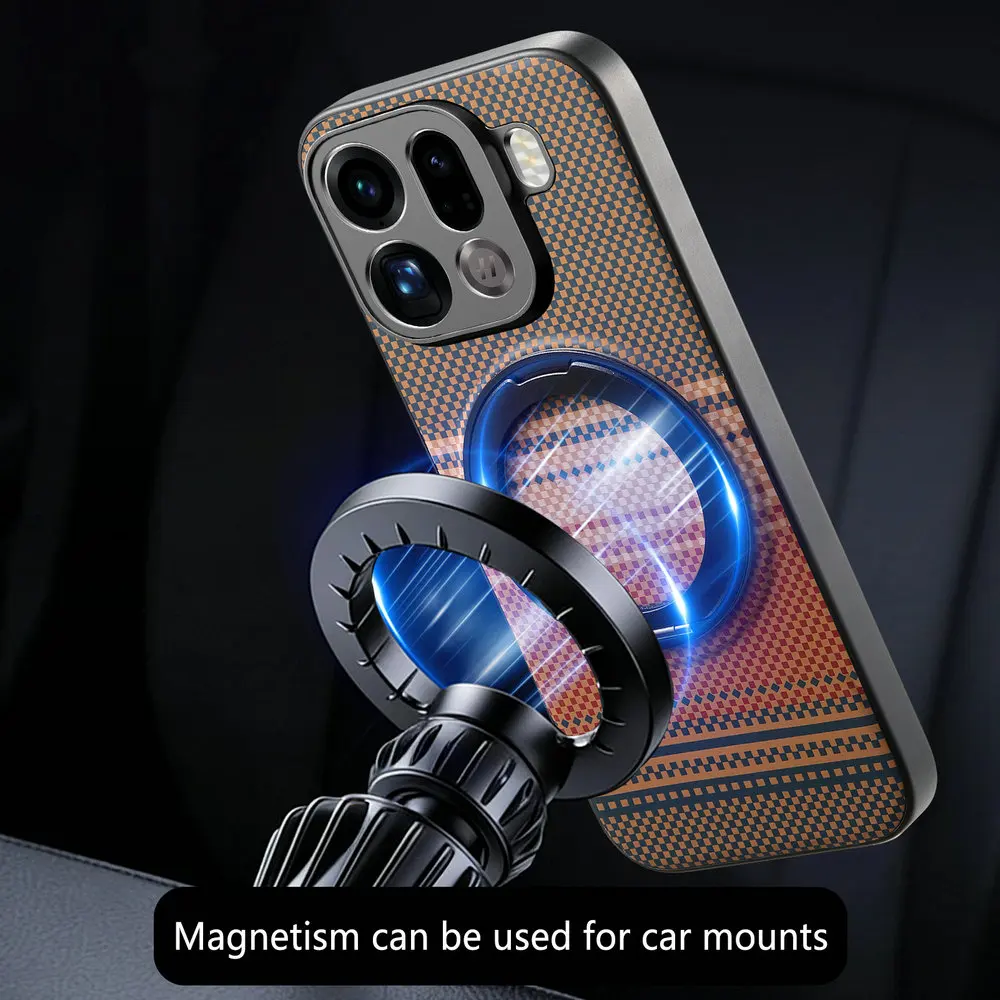 Luxury Leather Back Case with Metal Ring Magnet