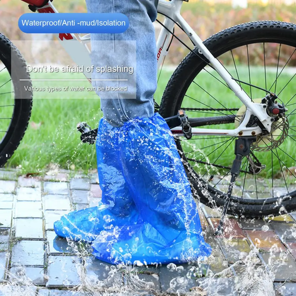 1 Pair Disposable Waterproof Shoe Covers With Elastic Ankles Overshoes Snowproof Sandproof Rain Boots Covers For Snow Sand