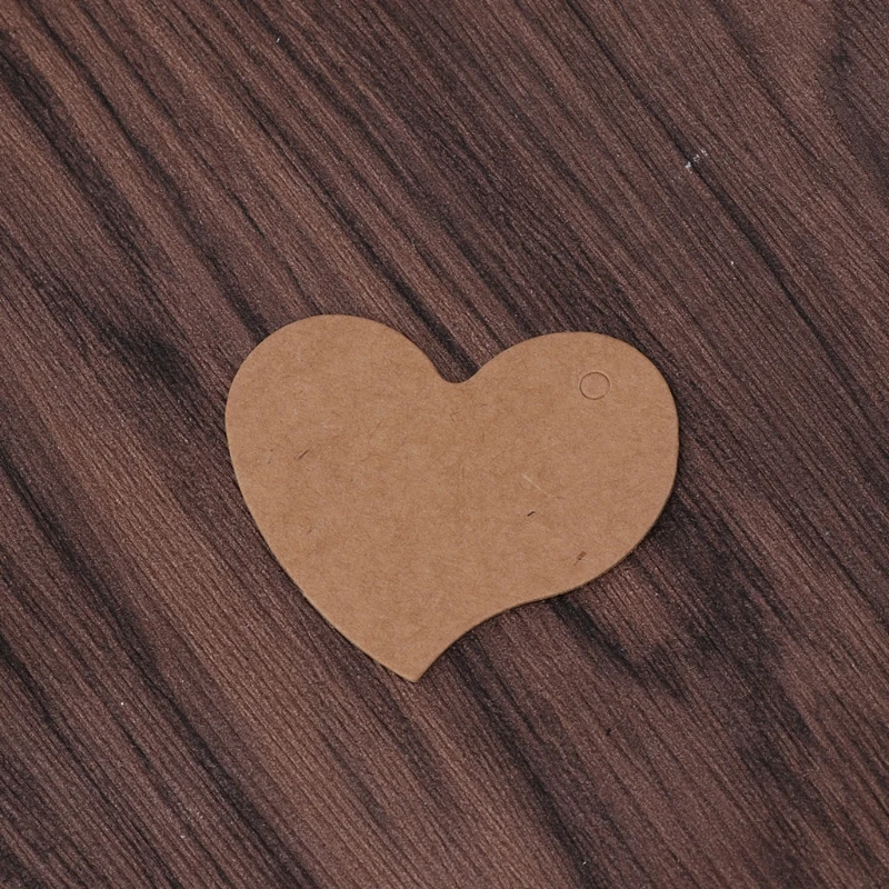 

100 шт. пустая крафт-бумага в форме сердца, подарочная бирка, этикетка, сделай сам, вечеринка, свадебное ремесло