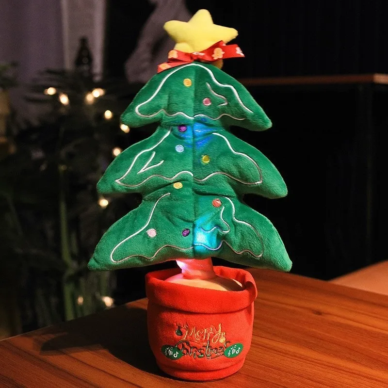 Dancing Elk Christmas Tree Talking Gingerbread Man Penguin Toys Singing Stuffed Animals Fun Christmas Party Decorations 5