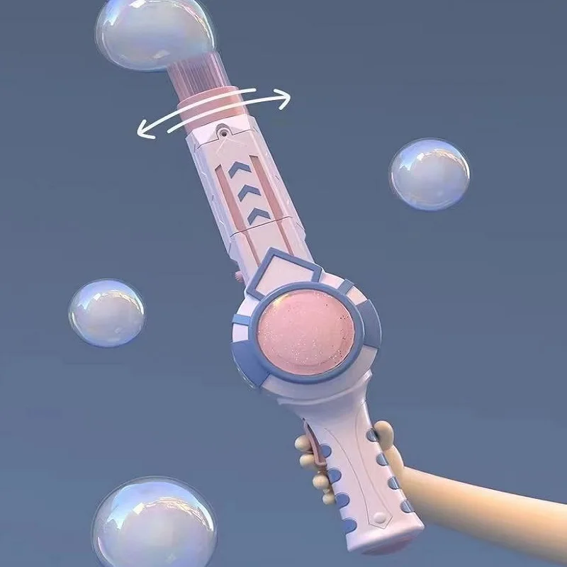 Custom Kid Funny Magic Electric Smog Blowing Stick With Glove Hand Play Color Smoke Bubble  Music Led Water Machine Gun Toy Gift 2