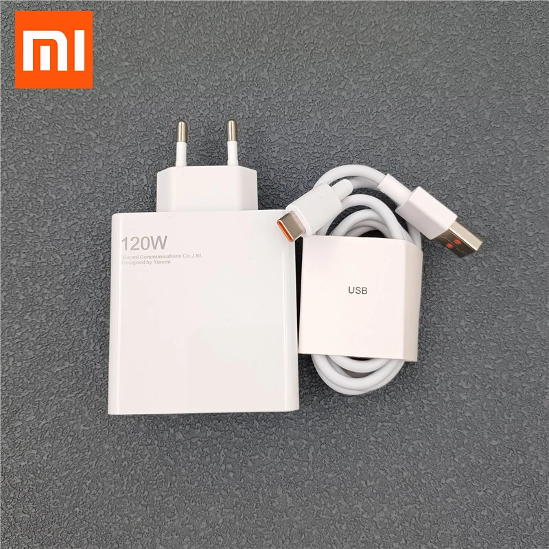 XiaomiChargeur rapide 120W Max Turbo, adaptateur de charge mural UE, SnapType C, câble de