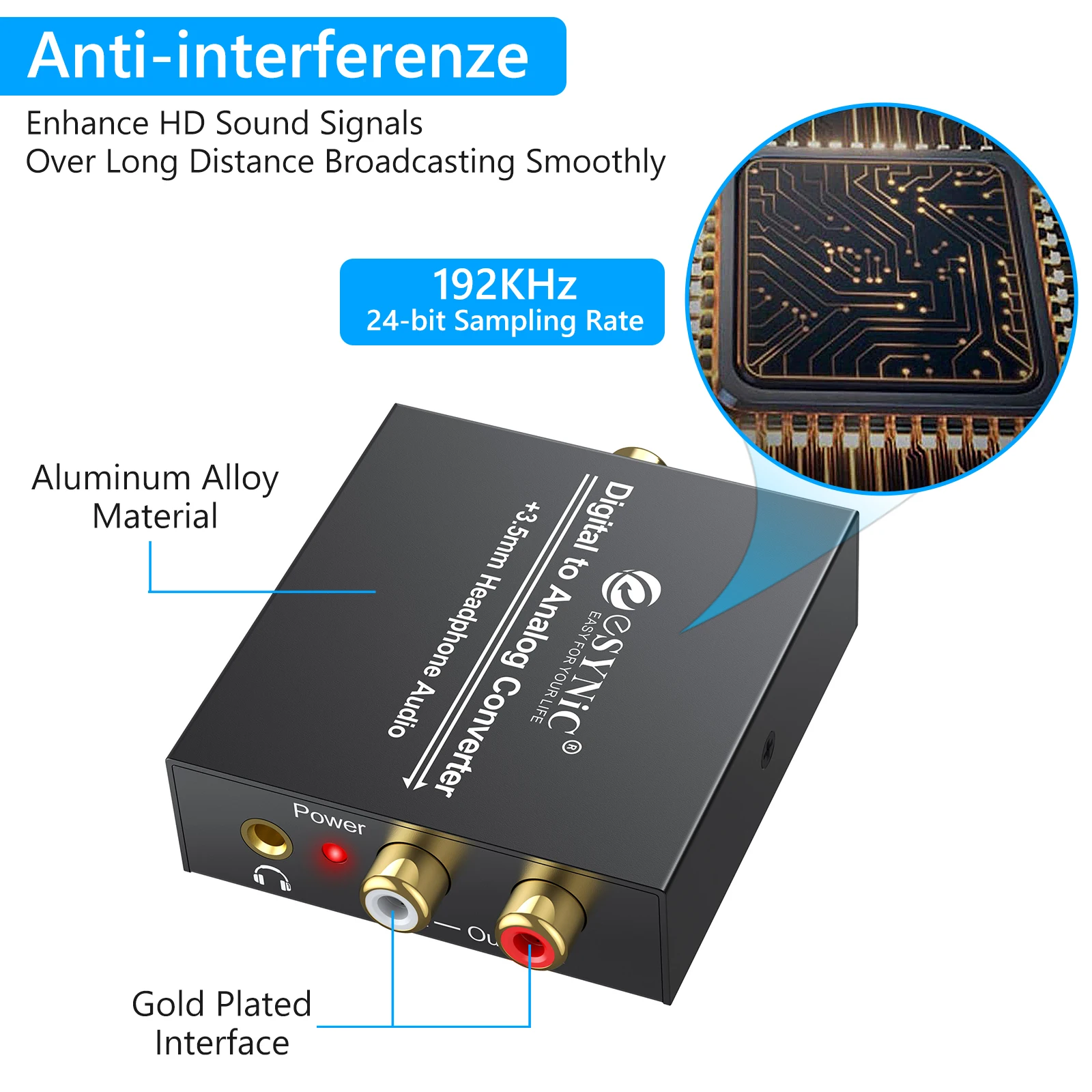 Audio Converter Adapter Audio Adapter Audio Converter 192kHz DAC Converter