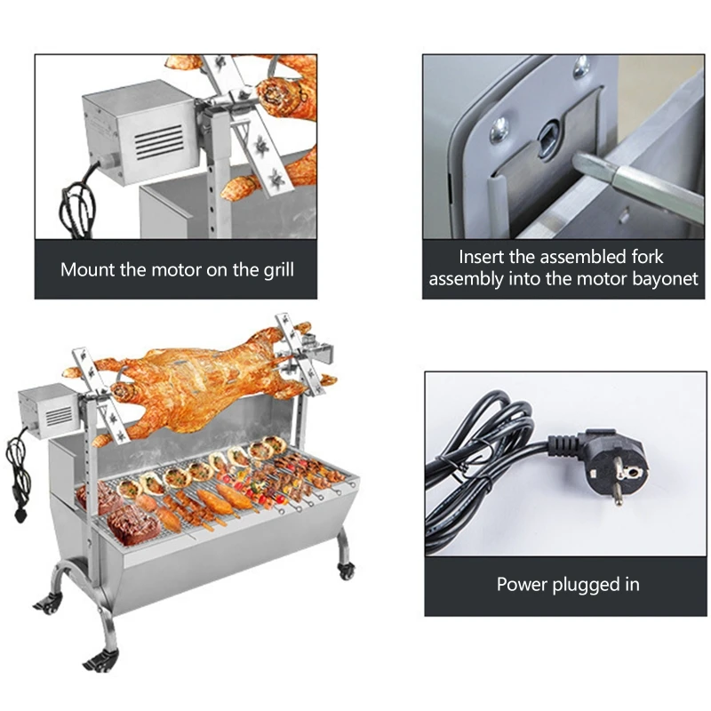 Electric Rotisserie BBQ Roasters Grill Motor Roaster Spit Rotary