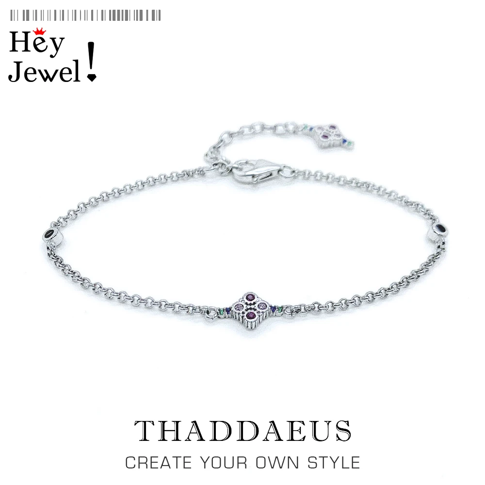 Magnificent Ornamentation Bracelet 2020 Spring Link Chain 925 Sterling Silver Jewelry Victorian Style Colourful Gift For Women | Украшения