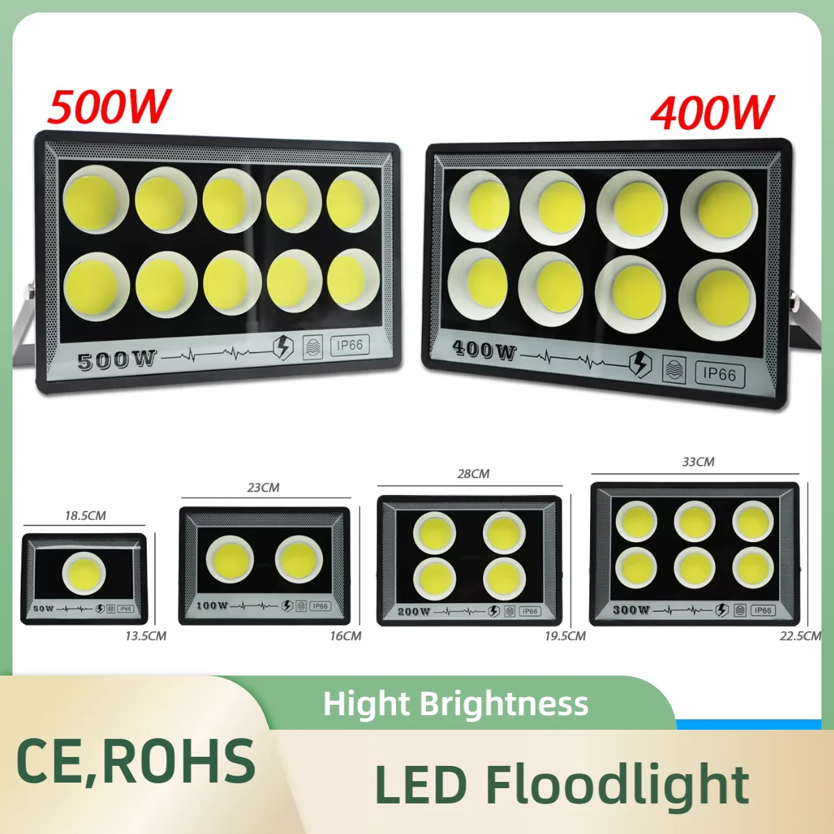 LED 투광등 50W-500W AC 220V 실외 벽부착형 스포트라이트 IP66 방수 가로등 보안 조명 공장 실내 일반용