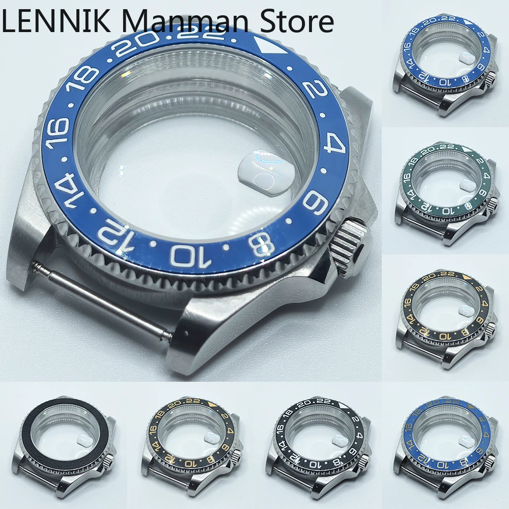 40mm Black PVD Watch Case with Transparent Back Glass