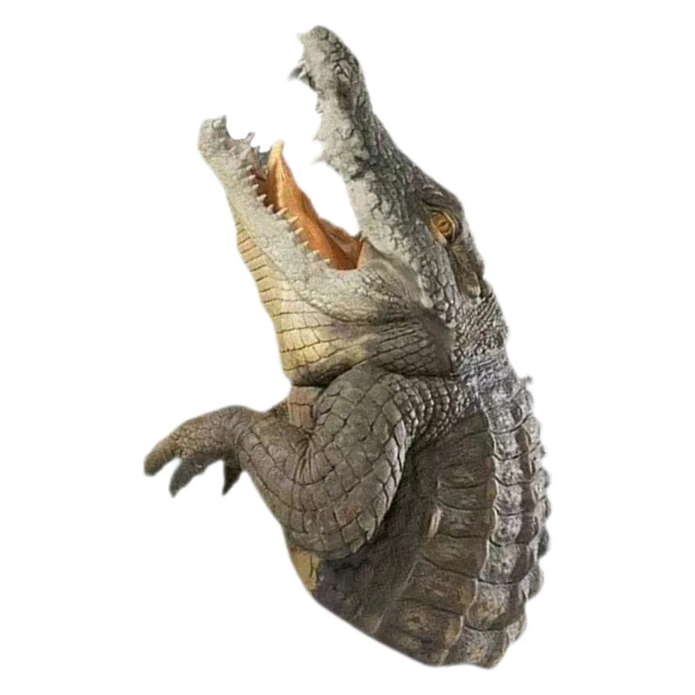 

Simulated Crocodile Head Courtyard Pond Floating Animal Ornaments Outdoor Pool Decorations Ocean Realistic Statue Model Resin