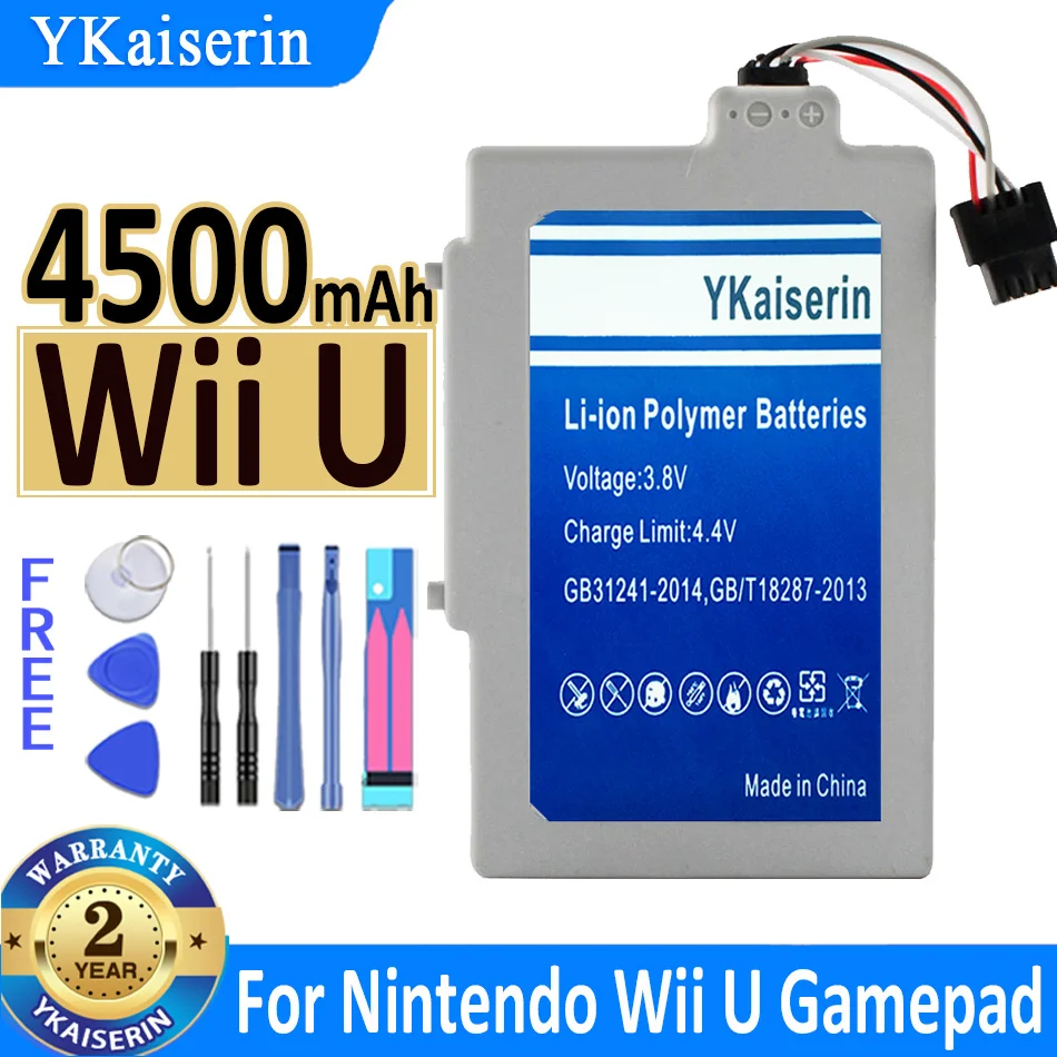 

Аккумулятор ykaisсеребрин 4500 мАч для Nintendo Wii U запасная часть для джойстика Bateria + трек-код