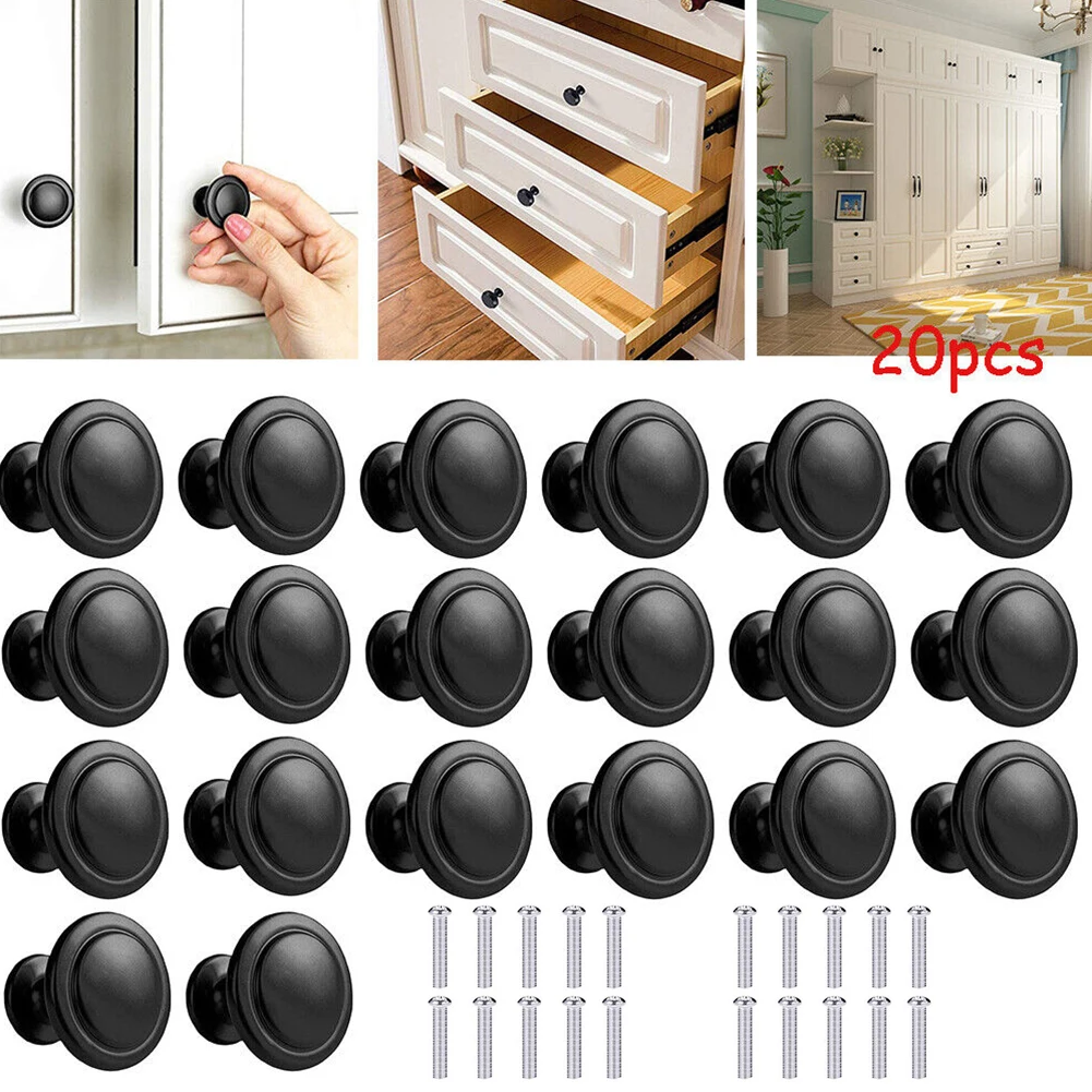 Aço inoxidável Rodada Maçanetas, Cabinet Handles, Armário, Gaveta, Cozinha, Banheiro, Móveis de Moda, Hardware Acessórios, 20Pcs