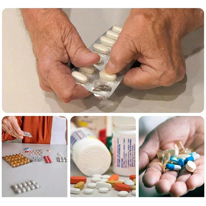 Tragbarer Pillen-Anhänger, Pillen-Anhänger-Entferner, Tabletten-Pille, Blister-Pack-Öffner, Hilfswerkzeug, kein Kontakt, einfach zu transportierende Pillen aus – Detail 12
