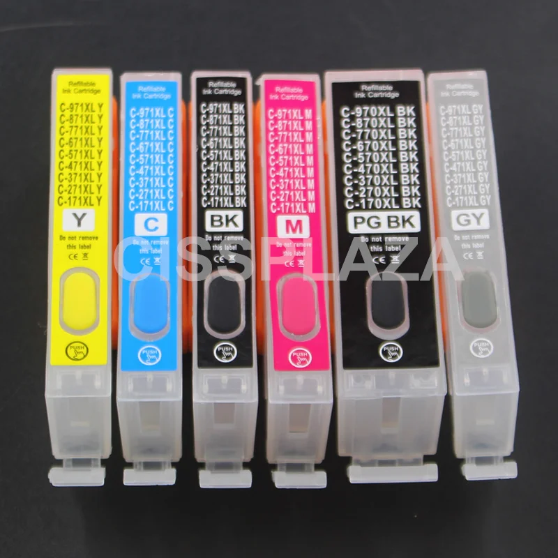CISSPLAZA 6pcs PGI970 PGI-970 GY  ũ īƮ ȣȯ canon PIXMA MG7790 CLI-971