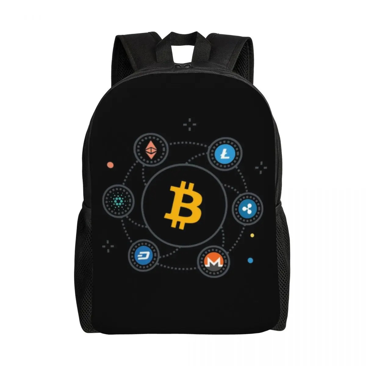 

Personalized Crypto Bitcoin Backpacks Men Women Fashion Bookbag for School College BTC Cryptocurrency Blockchain Geek Bags