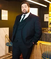 3 Pieces Extra Large Size Navy Blue Suits For Men Wedding Groom Tuxedos Prom Sets Business Male Blazer Trajes De Hombre