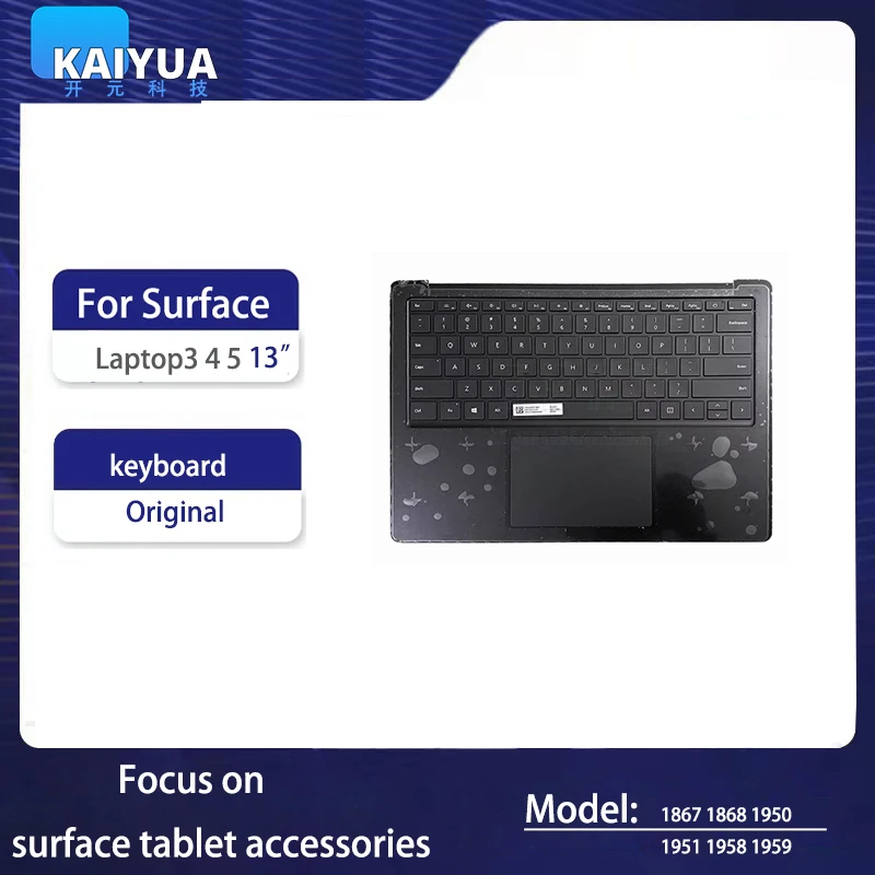 Per Microsoft Surface Laptop 3 4 5 13 "1867 1868 1950 1951 1958 Tastiera Portatile Touch Pad Nero Tastiera Usa Originale