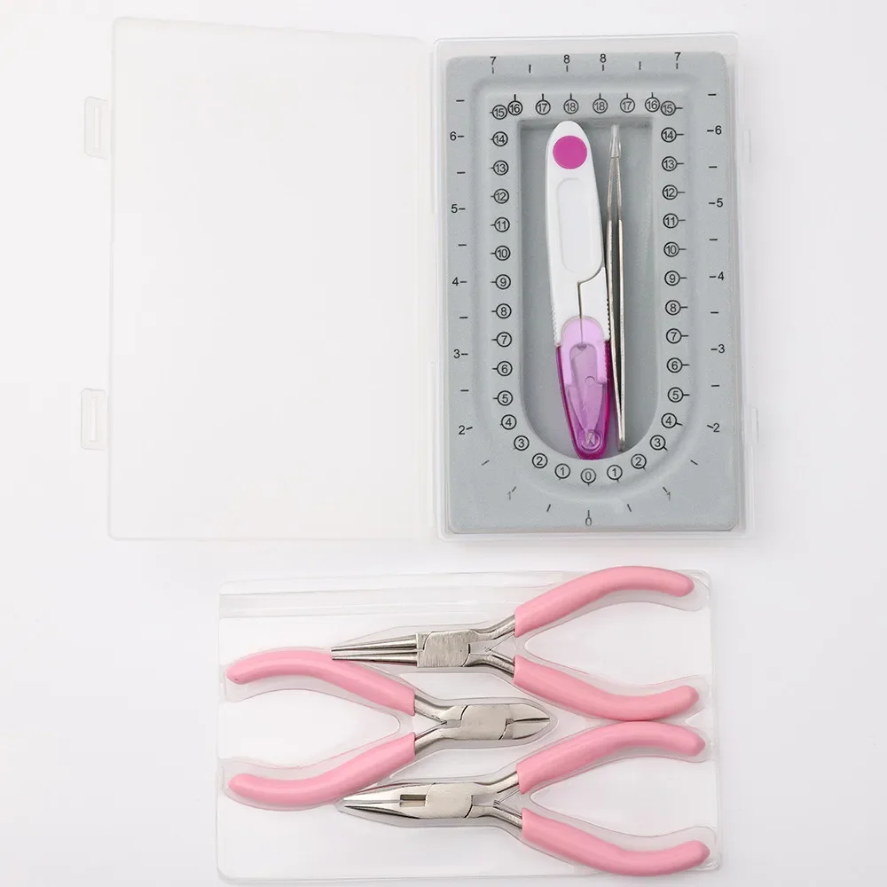 

Flocked Bead Board Set With Jewelry pliers Bracelet Necklace Beading DIY Jewelry Making Organizer Tray Design DIY Craft Tool