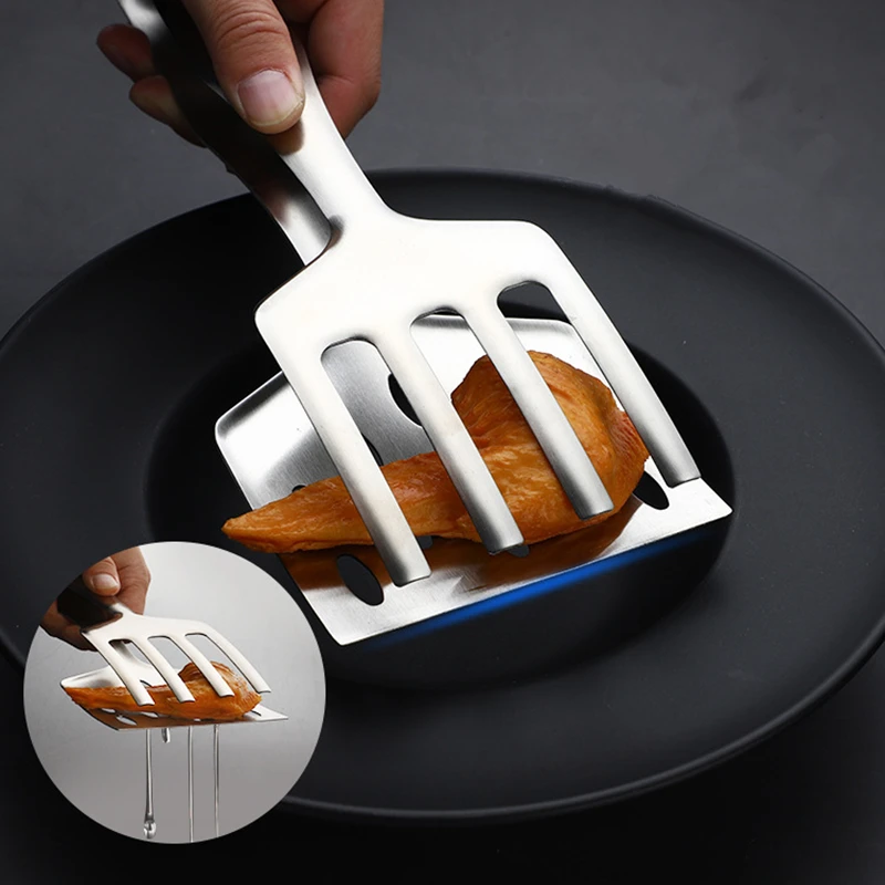 Cooking Tongs BBQ Thongs Stainless Steel Food Clip Steak Bread Clamp  Kitchen Frying Oil Cooking Filter